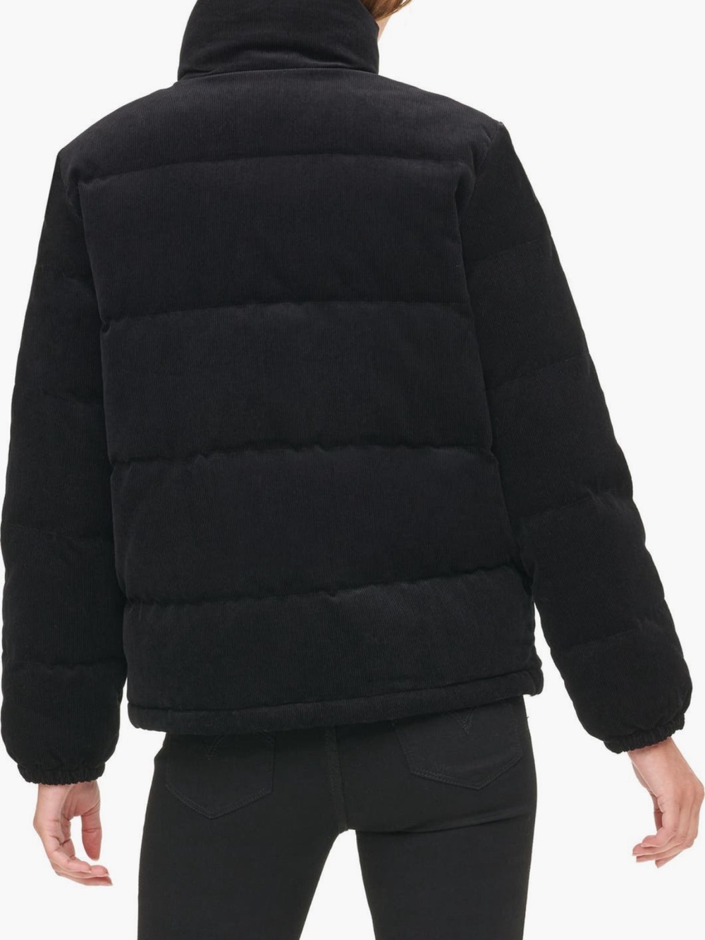 Levi's Women's Black Corduroy Puffer Jacket S Large - Picture 4 of 16